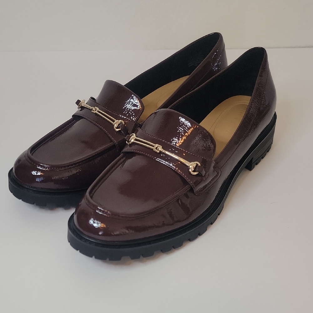Kelly & Katie Shiny Burgandy Loafers